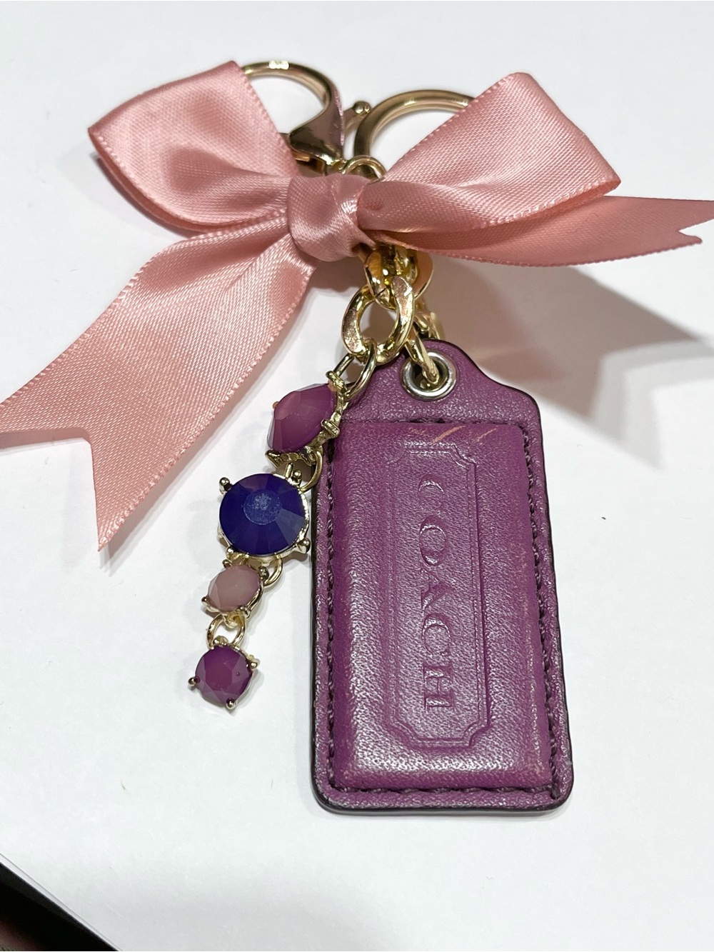 Coach Purple Hangtag on Handmade Keychain